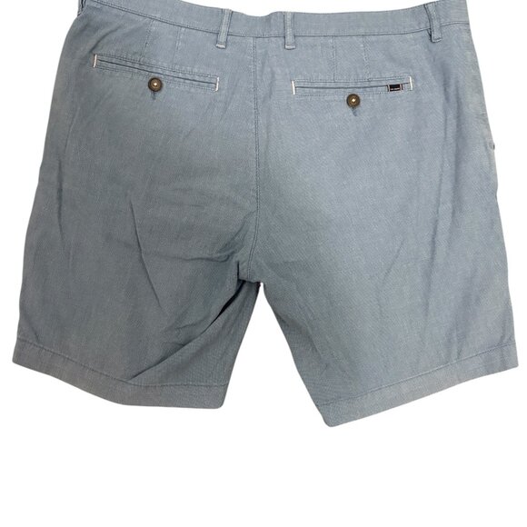 TED BAKER Mens Chino Shorts W38 Flat Front Blue Linen AY15 - Picture 6 of 6